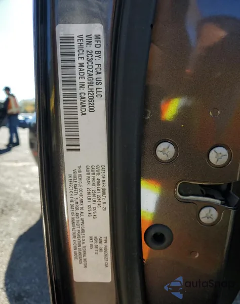 2020 Dodge Challenger Sxt из США, поврежденный, VIN 2C3CDZAG9LH206200